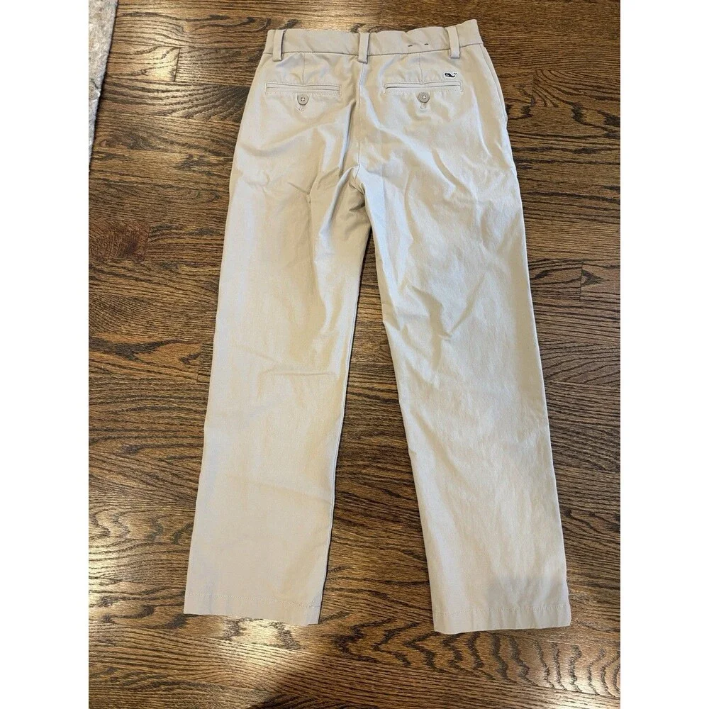 Vineyard Vines Performance Boys Khaki Pants Size 12 Stretch Straight Leg Uniform